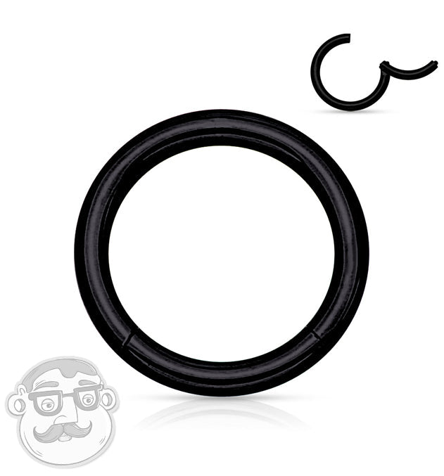 Black PVD Hinged Stainless Steel Segment Hoop Ring
