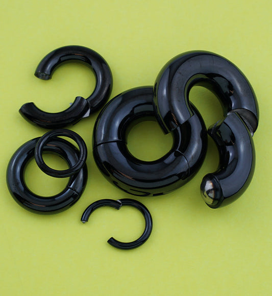 Black PVD Titanium Hinged Segment Ring