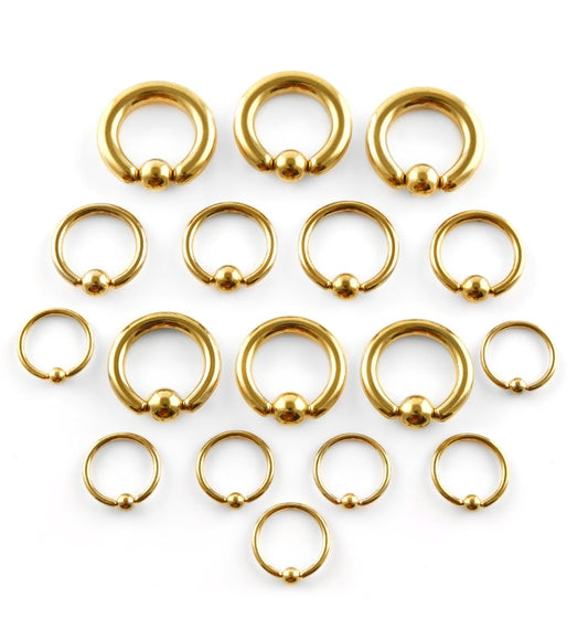 Gold PVD Captive Ring Stainless Steel