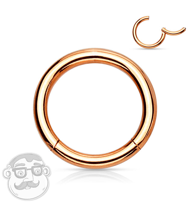 Rose Gold PVD Hinged Stainless Steel Segment Hoop Ring