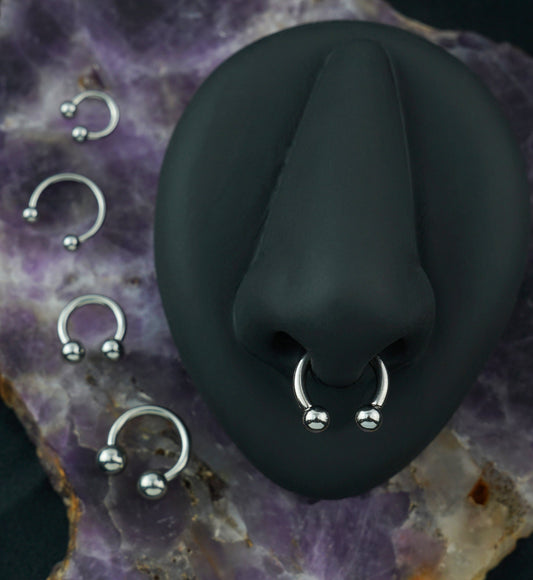 Stainless Steel Circular Horseshoe Ring