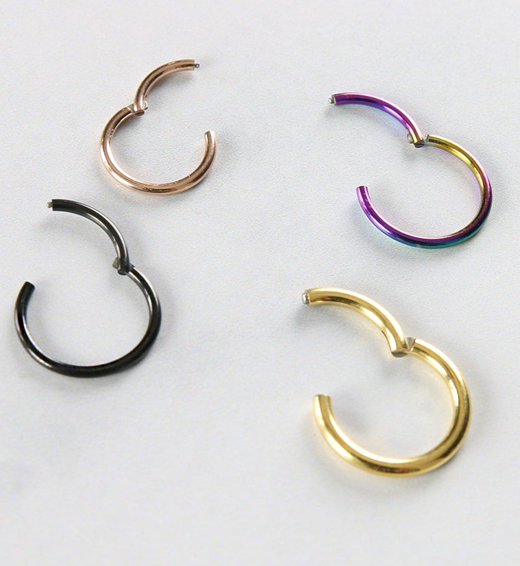 Black PVD Titanium Hinged Segment Ring