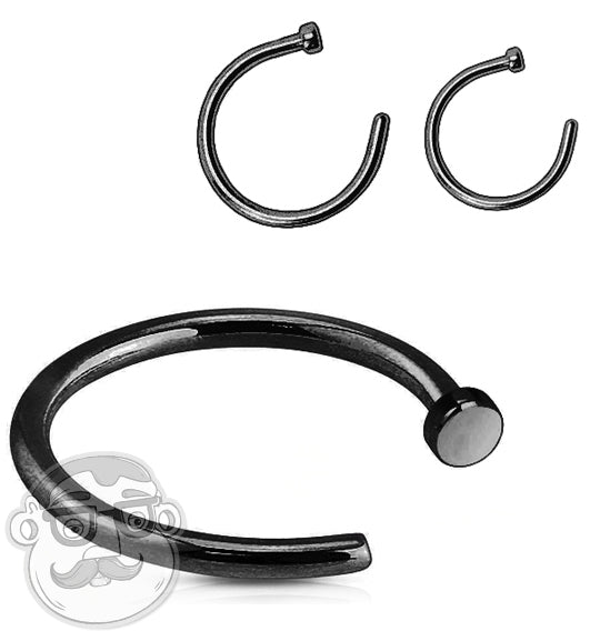Black PVD Stainless Steel Nose Hoop Ring