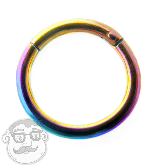 Rainbow PVD Hinged Steel Segment Hoop Ring